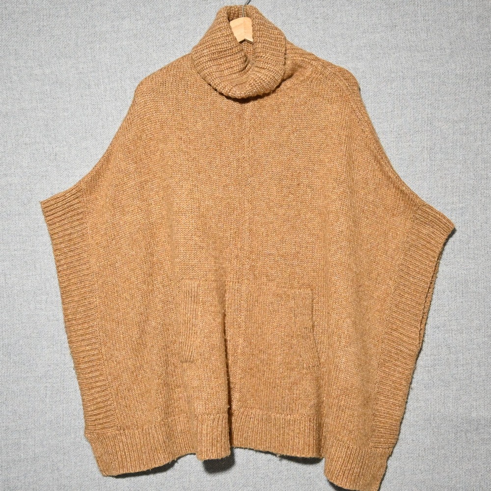 J.Crew Poncho Sweater Womens Oversized Turtleneck XS/S Camel Brown